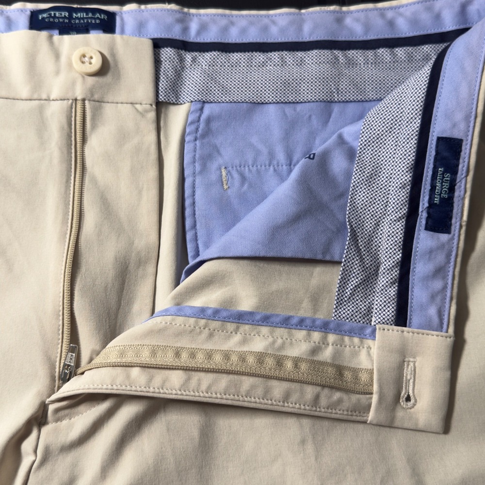 Peter Millar Surge Shorts Mens 38 Cream Good Crown Crafted Tailored Fit Golf - Picture 3 of 14
